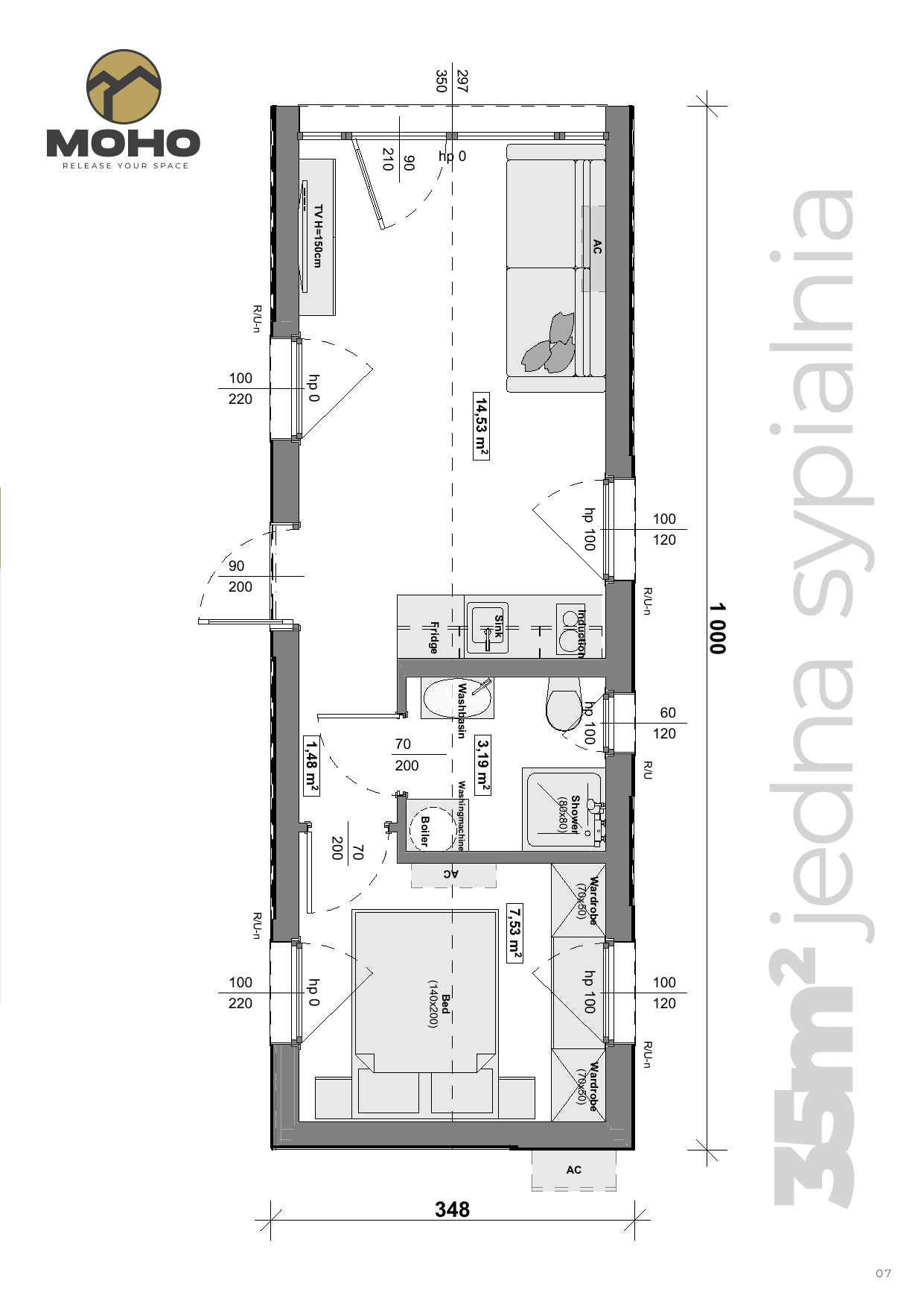 MOHO Fjord 35m² (1 sypialnia), rzut kondygnacji