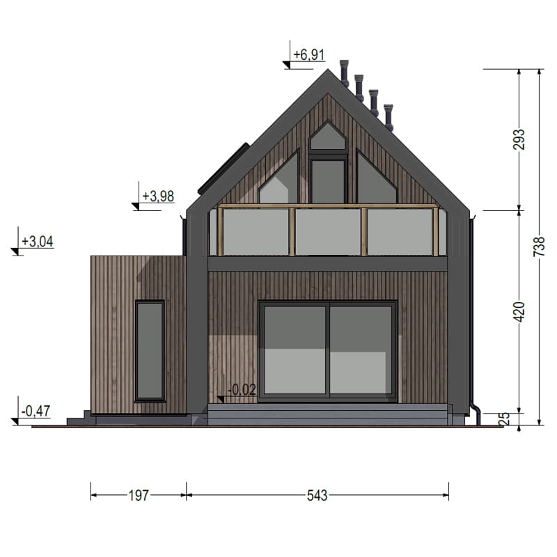 Dom modułowy DH47-2P z przedsionkiem – DomiHaus, zdjęcie 5