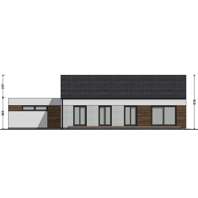 Dom modułowy DH127U z garażem dwustanowiskowym – DomiHaus, zdjęcie 3