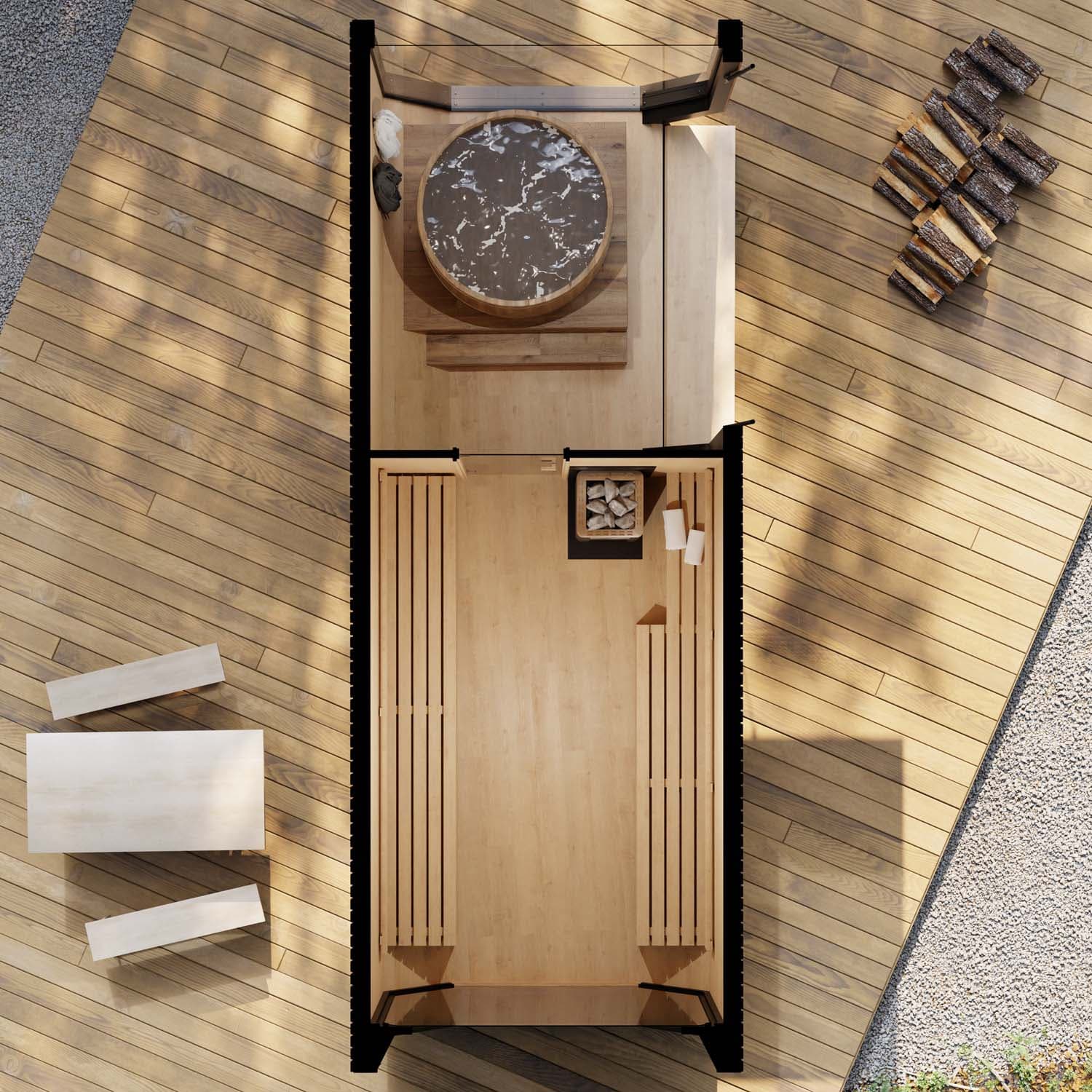 Sauna ogrodowa Q-Premium – Wooden Dream House, zdjęcie 3