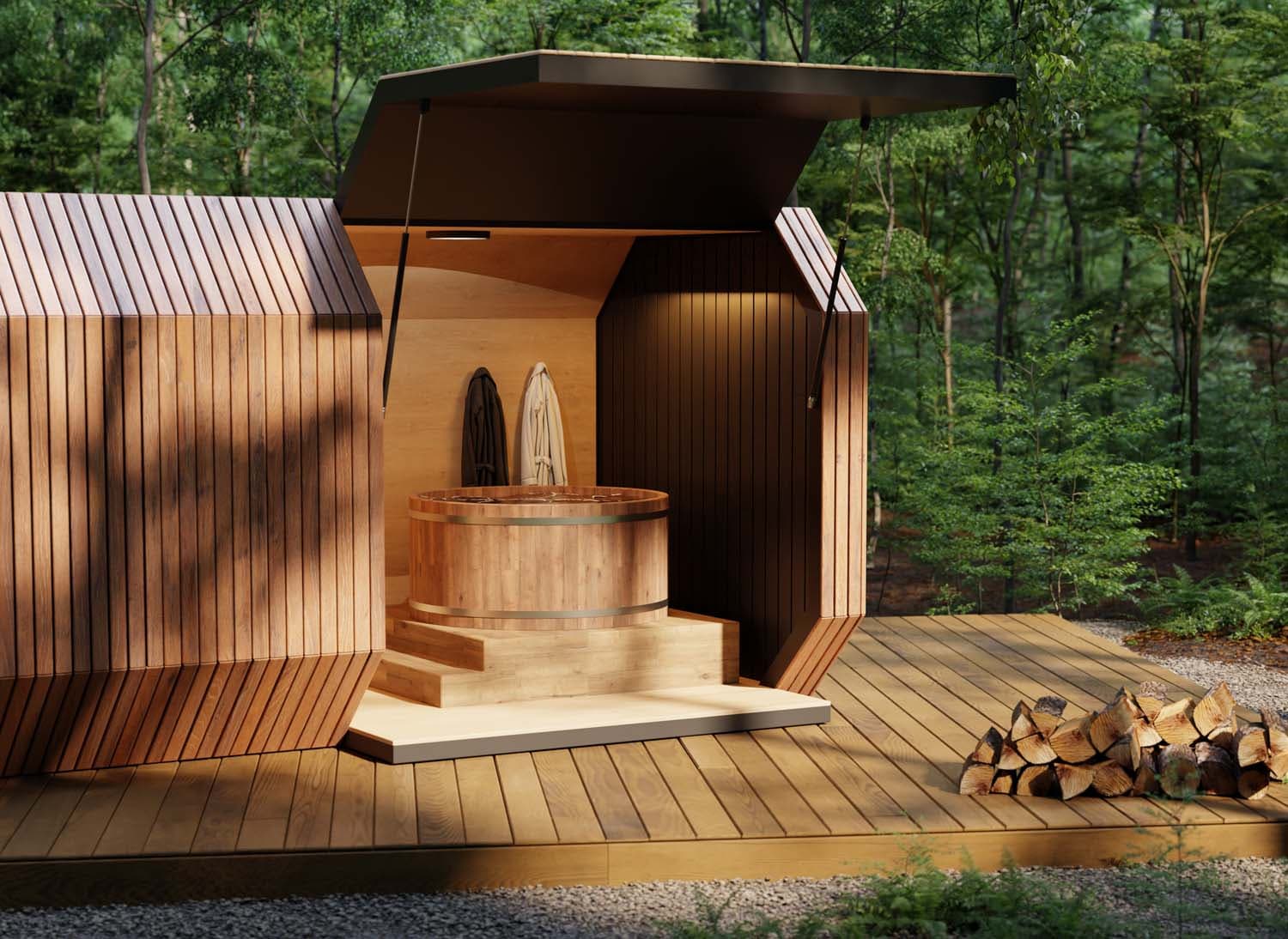 Sauna ogrodowa Q-Premium – Wooden Dream House, zdjęcie 2