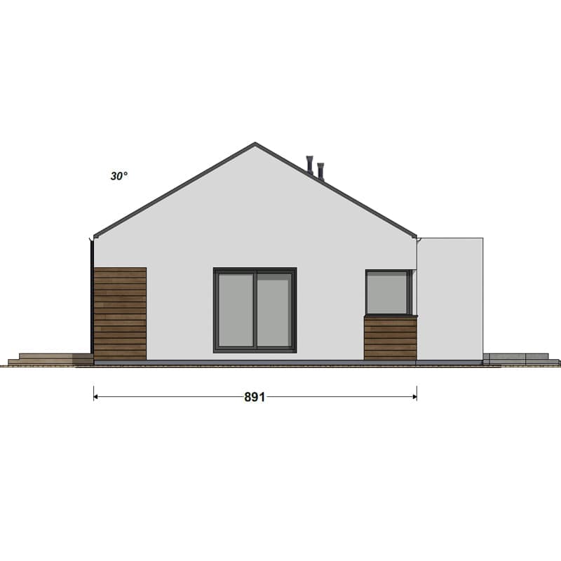 Dom modułowy DH127U z garażem dwustanowiskowym – DomiHaus, zdjęcie 4