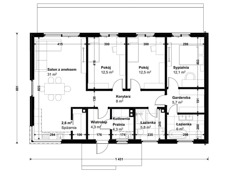 Dom modułowy DH127 – DomiHaus, zdjęcie 7