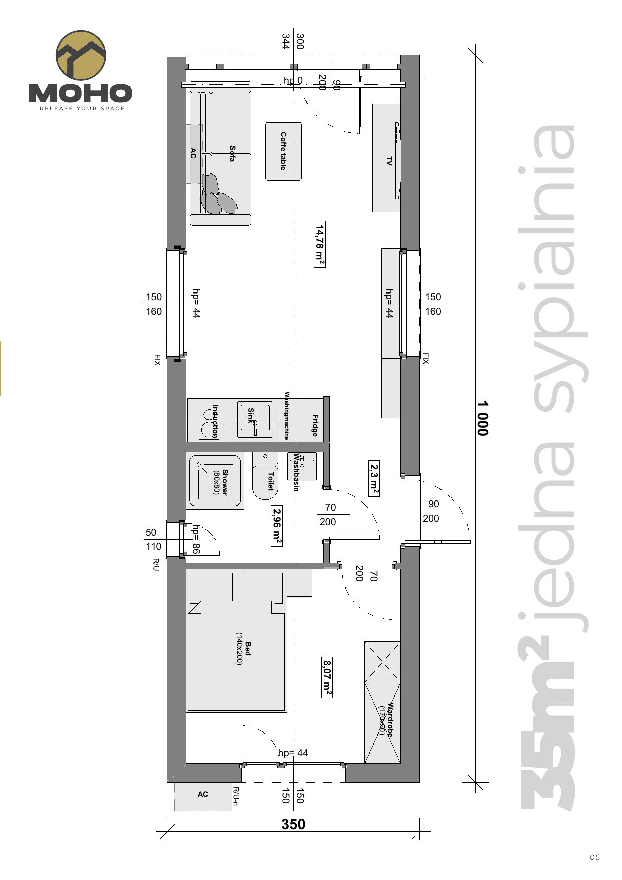 MOHO Gotland 35m², rzut kondygnacji