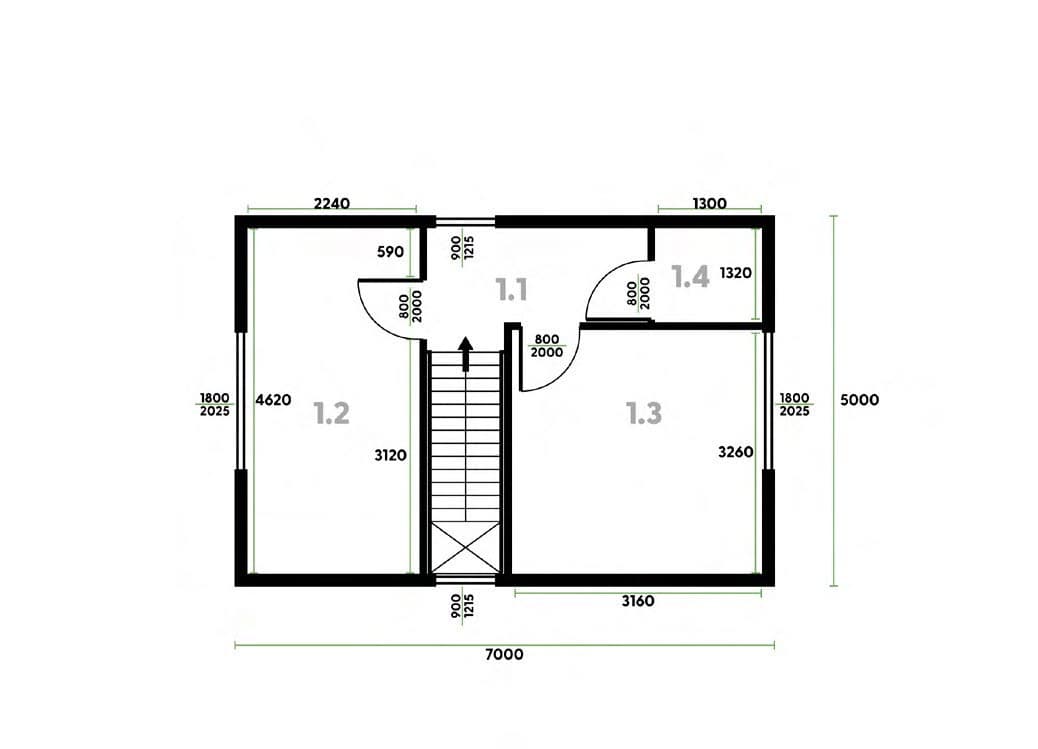 Plattegrond Logbar Lord Compact, weergave 2
